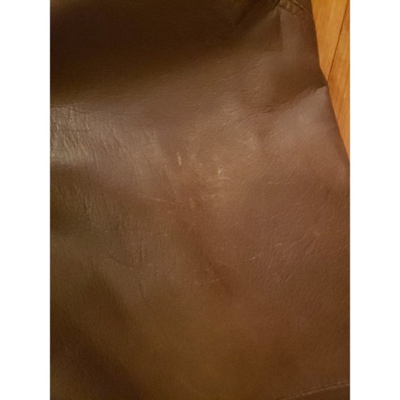 80s/90s Brown Leather Trench Coat - Picture 9 of 9